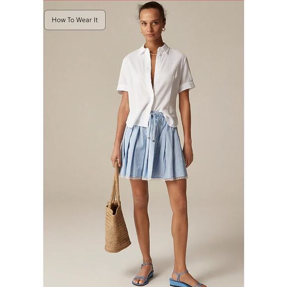 NWT J. Crew Slim-Fit Button-Up In Cotton Gauze White 6 *Flaw - Picture 2 of 12